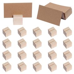 several pieces of cardboard are shown next to each other