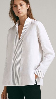 Long Sleeve Tops For Women, Iranian Fashion, White Top Women, Design Fails, Manila Philippines, Blouse Diy, Simple Shirts, Kurta Designs, White Shirts