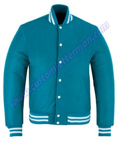 all wool varsity jackets Blue Varsity Outerwear With Ribbed Cuffs, Blue College Outerwear With Ribbed Cuffs, Blue Outerwear With Ribbed Cuffs For College, Blue Varsity Jacket For College In Winter, Blue Winter Varsity Jacket For College, Blue Long Sleeve Varsity Jacket With Ribbed Cuffs, Fitted Blue Outerwear With Ribbed Cuffs, Blue Cotton Varsity Outerwear, Blue Long Sleeve Varsity Jacket For Fall