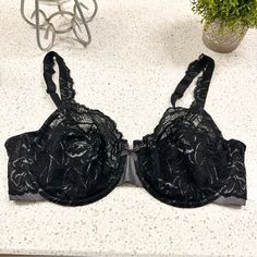 Bali New Without The Tags, Underwire Black Bra Size 38c Only Tried On, Took Tags Off, And Washed, Never Worn Three Hooks Pretty Lace Pattern Black Full Cup Bra Partially Lined, Black Lace Bra With Removable Pads, Wacoal Black Bra, Black Partially Lined Low-cut Bra, Black Full Cup Lace Bra, Black V-neck Bra, Black Lace Underwire Bra, Black Lace Full Cup Bra, Bali Bras