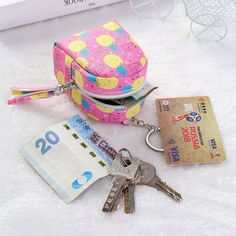 Kawaii Mini Coin Bag Small Purse - Kuru Store Cute Pink Coin Purse With Zipper, Cute Pink Coin Purse With Zipper Closure, Playful Bag With Zipper Closure For Gift, Playful Bag With Zipper Closure As Gift, Cute Travel Coin Purse, Cute Pink Bags With Keychain, Cute Multicolor Coin Purse For Personal Use, Cute Coin Purse Pouch For Travel, Cute Travel Coin Purse With Zipper