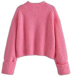 Pink Oversized Cropped Sweater For Winter, Oversized Pink Cropped Sweater For Winter, Winter Stretch Cropped Sweater With Ribbed Cuffs, Cozy Pink Cropped Sweater For Winter, Pink Cropped Sweater With Ribbed Cuffs For Winter, Pink Fitted Cropped Sweater For Winter, Fitted Pink Cropped Sweater For Winter, Casual Sweaters Women, Loose Knitwear