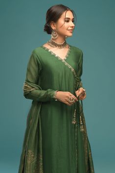 Reema (Three Piece)-Restocked – Zaaviay Global Elegant Green Sharara With Traditional Drape, Green Dabka Dupatta For Wedding, Green Dupatta With Dabka For Wedding, Designer Raw Silk Traditional Wear With Dabka, Green Wedding Dupatta With Dabka, Green Wedding Dupatta With Dabka Detail, Designer Dabka Traditional Wear In Raw Silk, Dabka Detailed Raw Silk Lehenga With Straight Kurta, Raw Silk Lehenga With Dabka And Straight Kurta