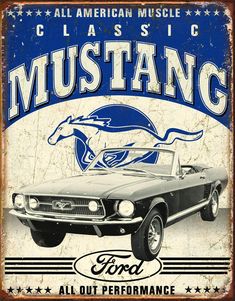 VINTAGE CARS Retro Pub, Mustang Vintage, Auto Ford, Shifter Knob, Classic Mustang, Ford Classic Cars, Vintage Tin Signs, Mustang Cars, Pretty Cars