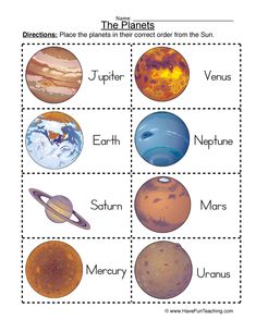 the planets worksheet for kids to learn how they are made with pictures and words