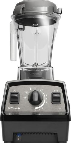 a black and silver blender sitting on top of a counter