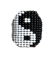 Beaded Ying Yang Ring – Inland Adjustable White Symbolic Rings, White Adjustable Casual Rings, Casual White Adjustable Rings, What Is Trending Now, Mind And Soul, Ying Yang, Beaded Keychains, Street Wear Urban, Beading Tutorials