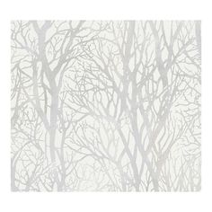 a white and grey tree wallpaper with many branches on the top, in front of a