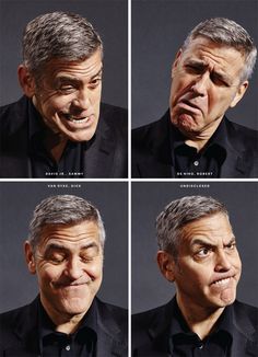 multiple shots of a man making faces with different expressions on his face and in front of the camera