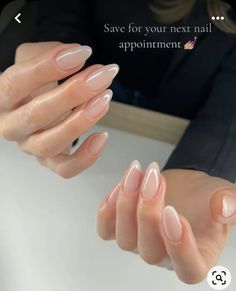 Simple Nails Minimalist, Shiny Neutral Nails, Opi Put It In Neutral Almond Nails, Natural Gel X Nails Almond, Light Pearl Nails, Acrylic Short Oval Nails, Neutral Chic Nails, Soft Neutral Nails, Natural Color Almond Nails