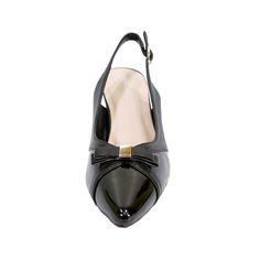 PEERAGE Sammy women's extra wide width slingback 1.5" low-heel. These ladies' shoes are beautifully designed with a patent leather upper and a stylish adjustable buckle. A cushioned insole adds comfort while the outer rubber sole helps with maximum surface traction. The stain-resistant leather completes this style for long day support. Leather Rubber sole Extra Wide Width (E) 1.5" Low-Heel Maximum Traction Rubber Outsole Bow on Toe Cap Slingback With Adjustable Buckle Questions? Contact Us Anyti Classy Shoes, Slingback Heels, Black 13, Leather Dress Shoes, Slingback Shoes, Slingback Heel, Heels Black, Leather Dress, Black White Red