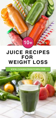 Check out these delicious juice recipes for weight loss that are low in fruit and high in veggies. Say goodbye to sugar-sweetened drinks and hello to a healthier you! Get started on your journey towards fitness and try these vegetable-based juice recipes. Green Vegetable Juice Recipes, Loose Weight Juice Diet, Breakfast Juice Recipe Mornings, Veggie Juice Recipes Healthy, Fat Loss Juice Recipes, Healthy Vegetable Juice Recipes, Fruit And Veggie Juicing Recipes, Juicing Prep For A Week, Juicer Recipes For Gut Health