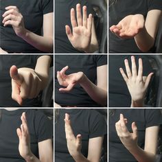 multiple images of hands with different gestures