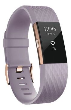 the fitbit smart bracelet is shown in lila