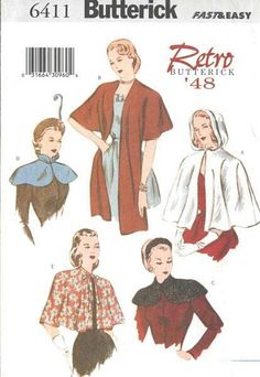 an old fashion sewing pattern for women's blouses and dresses with capes