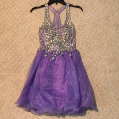 Brand New, Custom Made Dress. Never Worn. Good Quality. Has Lace And Jewel Detail! Bedazzled Dress, Custom Made Dress, Made Dress, Size 8 Dress, Color Purple, Dress Making, Good Quality, Colorful Dresses, Custom Made