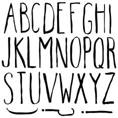 the letters are drawn in black ink and have different font styles, including one for each letter