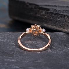 Moissanite Engagement Ring Rose Gold Infinity Wedding Band Akoya Pearl Birthstone June Bridal Ring Diamond Women Anniversary Gift For Her ITEM INFORMATION: Metal Type- Solid 14K Rose Gold Ring Size Available- US3# -10# *Engagement Ring Details： WIDTH-( approx. 1.3mm ) 1.Center Stone- 6mm Moissanite, D-E-F, VVS 2.Side Stones - Natural Diamond Weight - 028ct Clarity - SI Color - H 3. Side- Natural Pearl Size: 2.5mm **Stone Replacement** Available with any other gemstones, please feel free to conta Rose Gold Diamond Cluster Ring For Wedding, Wedding Rose Gold Diamond Cluster Ring, Wedding Cluster Ring With Accent Stones In Cubic Zirconia, Wedding Birthstone Ring With Halo Design In Cubic Zirconia, Oval Rose Cut Diamond Birthstone Ring For Wedding, Wedding Diamond Ring With Cubic Zirconia Accent Stones, Oval Birthstone Ring With Rose Cut Diamonds For Wedding, Wedding Flower Ring In Cubic Zirconia Fine Jewelry, White Gold Cubic Zirconia Birthstone Ring For Wedding