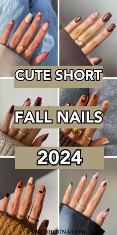 Early Fall Nails Square, Fall Inspired Gel Nails, Cute Fall Short Nail Designs, Aesthetic Fall Nail Designs, Fall Light Color Nails, Fall French Tips Short Nails, Fall Acyrilics Nails Short, Short Gel Nails Fall Colors, Short Coffin Fall Nails Designs