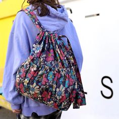 Vinatge Fashion Drawstring Backpacks Women Ethnic Style Waterproof Nylon Backpacks Casual Multicolor Backpack With Adjustable Straps, Casual Multicolor Backpack For Outdoor, Casual Multicolor Backpack For Vacation, Casual Multicolor Summer Backpack, Crossfit Accessories, Clothing Fancy, Retro Backpack, Designer Leather Bags, Fashion Teenage Girls