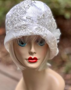 1920's Wedding  Cloche Hat  10 to 15% off after your review. My hats are so different than usual, They are comfortable.     If you're tired of wearing it for the day, it's made to be folded and put it in your purse.  There will be no wrinkles.                                 Step into the glamorous world of the Roaring Twenties with this stunning 1920's cloche hat. Inspired by the iconic styles of the Jazz Age, this handcrafted accessory is the perfect addition to any vintage lover's wardrobe. Gatsby Style Wedding Fascinator With Short Brim, Vintage Cloche Wedding Headpiece, Vintage Wedding Cloche Headpiece, Vintage Fitted Headpieces For Wedding, Vintage Fitted Wedding Headpiece, Vintage Gatsby Style Hat Headpiece, Gatsby Style Hat For Vintage Events, Gatsby Style Fitted Cloche Hat For Wedding, Vintage Cloche Wedding Hat