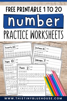 the free printable number practice worksheets for kids