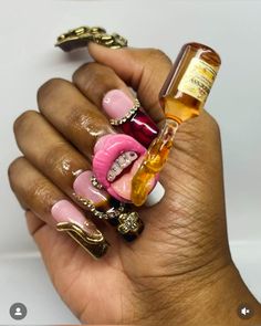 3d Drip Nails, 3d Lip Nails, Frosting Nails, Icing Nails, Mouth Nails, Icy Nails, Ugly Nails, Nails Charms