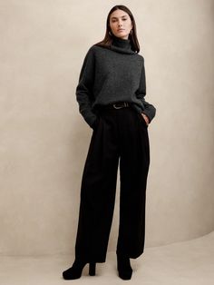 Astrid Softest Cashmere Turtleneck Sweater | Banana Republic Banana Republic Outfits, Winter Office Wear, Turtleneck Sweater Outfit, Business Casual Sweater, Stylish Office Wear, Support Local Farmers, Turtleneck Outfit, Silk Dresses, Wool Clothing