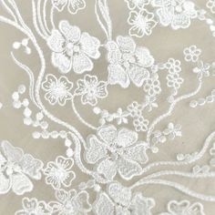 Flowers Embroidered Lace Fabric By The Yard,Wedding Bridal Dress Mesh Fabric,DIY Handmade,For Evening Dress,Bridal Veil,Width 51 inches Item Number：JY14271 Fixed Width:51 inches(130cm) ✿Perfect for wedding dresses,evening dresses,dolls,altered art, couture, costume, party apparel, home decor and other projects you could imagine.✿ ❤If you buy more than 1 yard,it will not be cut. ❤We do not sacrifice quality for price,so you can rest assured to buy. ❤If you have any questions you can contact us at White Embroidered Fabric With Lace Trim For Ceremonies, Embroidered White Lace For Ceremony, White Intricate Embroidery Lace For Ceremony, White Embroidered Lace For Ceremony, White Lace With Intricate Embroidery For Ceremonies, White Intricate Embroidered Lace For Ceremony, White Pearl Embroidered Fabric For Mother Of The Bride, White Lace Bridal Accessories For Wedding, Embroidered Cream Wedding Gown