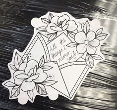 a sticker with flowers on it that says, all the things are right here