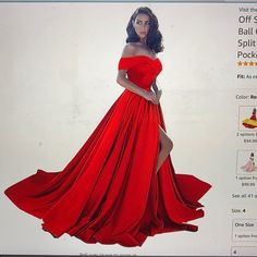 Off Shoulder Satin Dress / Ball Gown With Pockets . Condition: Brand New Size: 4 Fitted Ball Gown Dress For Red Carpet, Red Carpet Ball Gown Evening Dress, Red Ball Gown Maxi Dress For Gala, Off Shoulder Satin Dress, Gown With Pockets, Dress Ball Gown, Photoshoot Outfits, Satin Dress, Ball Dresses