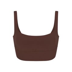 FITS EVERYBODY SQUARE NECK LONGLINE BRALETTE | COCOA Everyday Solid Scoop Neck Sports Bra, Cropped Sports Bra With Built-in Bra, Bra-friendly Scoop Neck Crop Top, Solid Scoop Neck Crop Top, Bra Friendly, Versatile Seamless Crop Top For Layering, Everyday Solid Scoop Neck Crop Top, Everyday Solid Color Scoop Neck Crop Top, Wide Straps Seamless Crop Top For Casual Wear, Seamless Solid Color Crop Top For Loungewear