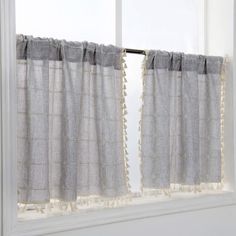 PRICES MAY VARY. -- Boho Kitchen Curtains with Tassels-- This grey tier curtain features classic embroidery lattice pattern on soft cotton linen fabric with cute fringe trim edge, add a touch of modern and bohemian style to your room, which made your room pop. -- Modern Farmhouse Kitchen Decor -- Made a perfect tassel kitchen curtains, vintage chic Bathroom window curtain, country gingham short window panels, under sink skirt, cabinet cover curtain. -- Curtains 36 Inch Length 2 Panels -- Our geo Windows Modern Farmhouse, Boho Window Treatments, Boho Kitchen Curtains, Cortinas Country, Country Window Treatments, Modern Kitchen Curtains, Linen Valance, Valances For Windows, Windows Modern