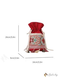 BirdinBag - Bohemian Embroidered Fringed Mini Crossbody Bag for Stylish Women Red Embroidered Bag For Daily Use, Red Embroidered Pouch Bag, Bohemian Multicolor Embroidery Bags As Gifts, Embroidered Bucket Shoulder Bag For Travel, Embroidered Shoulder Bucket Bag For Travel, Red Bags With Floral Embroidery For Daily Use, Red Floral Embroidered Bag For Daily Use, Red Floral Embroidery Bag For Daily Use, Red Embroidered Rectangular Bag