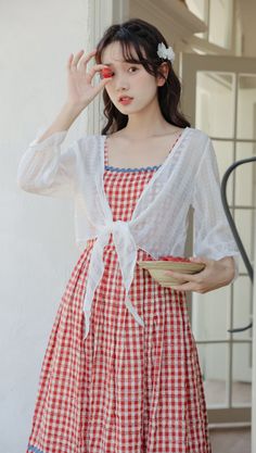 Thick cami strap midi dress with a square neckline, scallop trims and daisy gingham print all over. Wear on its own or layer with a blouse for all the picnic vibes. Concealed back zipper. S: 31.5" chest, 25" waist, 43" lengthM: 33" chest, 26.5" waist, 43" lengthL: 34.5" chest, 28" waist, 44" length Gingham Dresses For Summer Daywear, Gingham Dress For Summer Daywear, Spring Picnic Dresses With Spaghetti Straps, Summer Gingham V-neck Dress, Gingham V-neck Summer Dress, Spring Gingham Dresses, Summer Gingham Dress For Picnic, Gingham Dress For Summer Picnic, Gingham Dresses For Summer Picnics