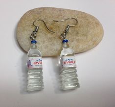 Transparent Water Bottle, Miniature Food Jewelry, Bottle Earrings, Bottle Jewelry