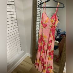 Betsey Johnson Pink Floral Dress With Gold Metallic 90s Betsey Johnson Dress, Vintage Betsey Johnson Dress, Betsey Johnson Dress, Thrift Flips, Vintage Betsey Johnson, Betsey Johnson Dresses, Thrifted Outfits, Pink Floral Dress, Purple Floral