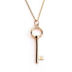 Key Pendant Necklace Key On Necklace, Silver Key Pendant Necklace, Elegant Key Pendant Necklace, Yellow Gold Key Pendant Jewelry, Gold Key Necklace, Elegant Sterling Silver Key Necklace, Key Charm Necklace, Diy Key, Lock Jewelry