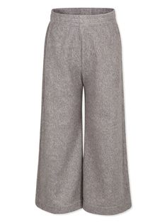 medium grey stretch-design ribbed knit mélange effect pull-on style elasticated waistband wide leg Ribbed Trousers, Dress With Jean Jacket, Baby Boy Accessories, Dolce And Gabbana Kids, Kids Jordans, Orzo, Stella Mccartney Kids, Casual Trousers, Suits Coats