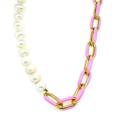 Accessorize in style with this Juvell 18k gold plated pink accent simulated pearl necklace. Click on this JEWELRY & WATCHES GUIDE to learn about fit, styles, materials and more! Accessorize in style with this Juvell 18k gold plated pink accent simulated pearl necklace. Click on this JEWELRY & WATCHES GUIDE to learn about fit, styles, materials and more! FEATURES Chain length: 16 in. + 2-in. extender Chain type: link Clasp: lobster-claw Nickel free Metal: brass Plating: 18k gold Finish: polished Pink Accents, Chain Lengths, Lobster Claw, Chain Length, Gold Finish, Chains Necklace, Gender Female, In Style, Two Tone