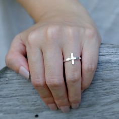 Sideway cross ring is made from 925 Sterling silver. Wear it alone or stack it with other words and symbolsThis ring is handmade and hand cast, each one is a little bit one of a kind and will never be 100% exact.Gift box included.For more information please read our policies.Thank you so much visiting and hope you enjoy shopping with us!!Pitchanan Minimalist Cross Rings For Gifts, Gold Sterling Silver Cross Ring, Minimalist Sterling Silver Cross Ring, Classic Silver Cross-shaped Rings, Cross-shaped Stainless Steel Ring For Gift, Christian Ring, Wedding Ring Finger, 25th Bday, Animal Rings