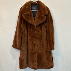 Badgley Mischka Brown Teddy Faux Fur Coat New With Tags Authentic Size Medium-This Coat Runs A Size Big So It Fits M-L Check Measurements Below Brown Color Lined Invisible Front Hook Closure 2 Side Pockets Light To Medium Weight Dry Clean Mob Wife Aesthetic Measurements Laying Flat Approximately: 22.5” Underarm To Underarm 36” Length From Shoulder To Bottom 24” Sleeves Elegant Brown Outerwear With Faux Fur Trim, Elegant Faux Fur Outerwear For Fall, Formal Fall Fur Coat With Faux Fur Lining, Elegant Brown Faux Fur Outerwear, Elegant Mink Outerwear For Fall, Classic Fall Faux Fur Outerwear, Classic Faux Fur Outerwear For Fall, Elegant Faux Fur Outerwear For Work, Fitted Mink Outerwear For Work