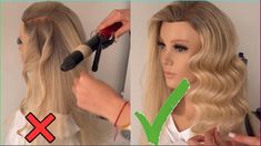 What are you doing WRONG? Curling iron Hollywood waves hacks!🔥NEW Online course on Hollywood Waves 🎉 All lessons are prerecorded in HD-quality and you get ... Celebrity Waves Hair, Vintage Curls Long Hair Tutorial, Hollywood Wavy Hairstyles, How To Do 50s Hair Waves, How To Hollywood Waves Vintage Curls, How To Curl Hair Old Hollywood Style, Old Fashioned Waves Hair, Diy Glam Hairstyles, Old School Waves Hair