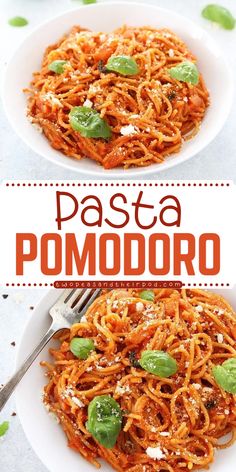 Enjoy Pasta Pomodoro for a delicious and easy pasta dish! This quick and easy meal features tomato sauce, basil, and Parmesan cheese, making it a yummy comfort food. Vegetarian and gluten free, it’s the perfect pasta dinner recipe for any night. Dig in! Pasta Pomodoro Recipe, Pomodoro Recipe, Pasta Vegetarian, Vegetarian Pasta Dishes, Pasta Pomodoro, Simple Pasta, Recipe Pasta, Italian Pasta Dishes, Easy Pasta Dishes