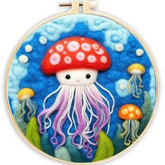 Needle Felting kit - Mushroom Jellyfish Mushroom Jellyfish, Needle Felting Tools, Felting Needles, Punch Needle Kits, Foam Blocks, Art & Craft Kit, Needle Felting Kits, Wool Crafts, Tree Gift