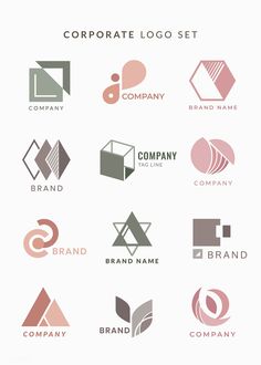 various logos and business cards with different shapes