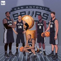 the san antonio basketball team is depicted in an illustration by steve vanderveen