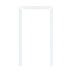 an empty white door frame on a white background with clipping for text or image