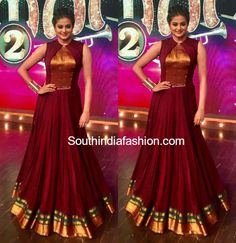 Priyamani in AanDe Indo Western Gown photo South Indian Fashion, Western Gown, Long Gown Design, Sari Dress, Saree Gown, Long Gown Dress, Long Dress Design, Indian Gowns Dresses, Fashion Gowns