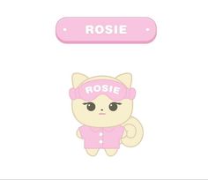 an animal with a pink mask on its face and the word rosie above it